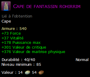 Cape de fantassin rohirrim