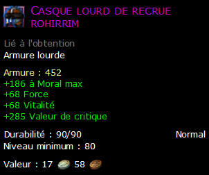 Casque lourd de recrue rohirrim