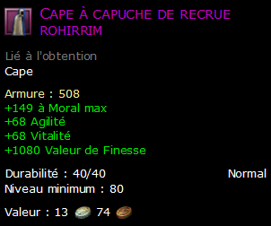 Cape à capuche de recrue rohirrim