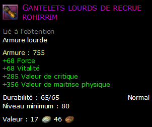 Gantelets lourds de recrue rohirrim