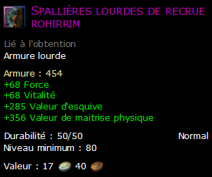 Spallières lourdes de recrue rohirrim