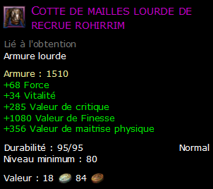 Cotte de mailles lourde de recrue rohirrim