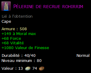 Pèlerine de recrue rohirrim