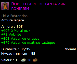 Robe légère de fantassin rohirrim