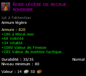 Robe légère de recrue rohirrim