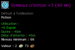 Symbole d'espoir +5 (40 mn)