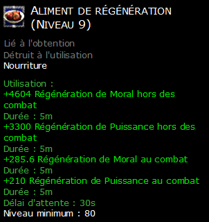 Aliment de régénération (Niveau 9)