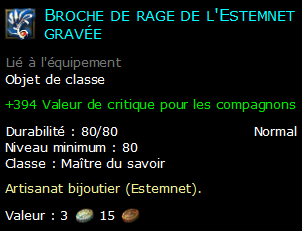 Broche de rage de l'Estemnet gravée