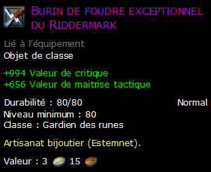 Burin de foudre exceptionnel du Riddermark