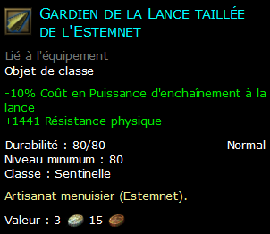 Gardien de la Lance taillée de l'Estemnet