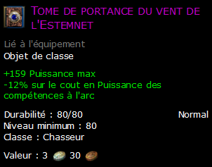 Tome de portance du vent de l'Estemnet