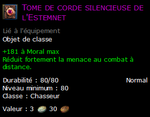 Tome de corde silencieuse de l'Estemnet