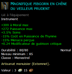 Magnifique pibgorn en chêne du veilleur prudent