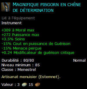 Magnifique pibgorn en chêne de détermination