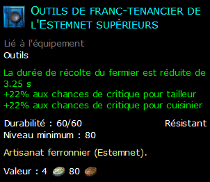 Outils de franc-tenancier de l'Estemnet supérieurs