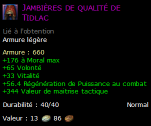 Jambières de qualité de Tidlac