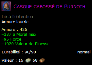 Casque cabossé de Burnoth