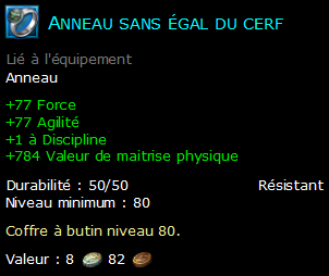 Anneau sans égal du cerf