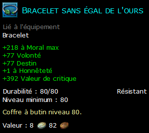 Bracelet sans égal de l'ours