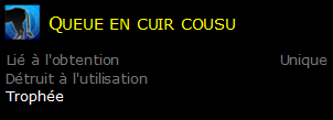 Queue en cuir cousu