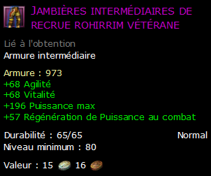 Jambières intermédiaires de recrue rohirrim vétérane