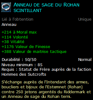 Anneau de sage du Rohan scintillant