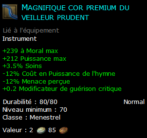 Magnifique cor premium du veilleur prudent