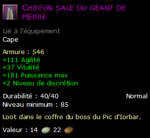 Chiffon sale du géant de pierre