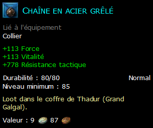 Chaîne en acier grêlé