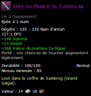 Epée du Prince du Cardolan