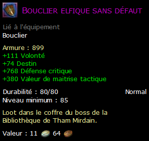 Bouclier elfique sans défaut