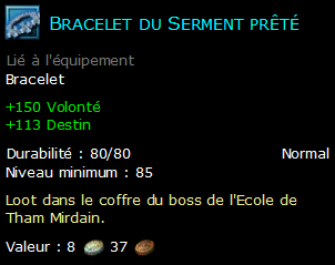 Bracelet du Serment prêté