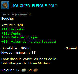 Bouclier elfique poli