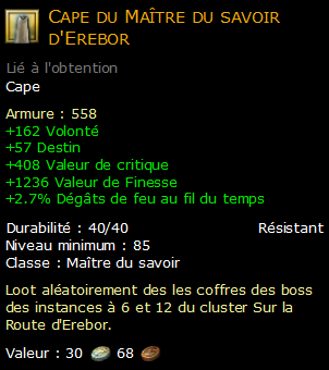 Cape du Maître du savoir d'Erebor