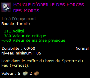 Boucle d'oreille des Forces des Morts